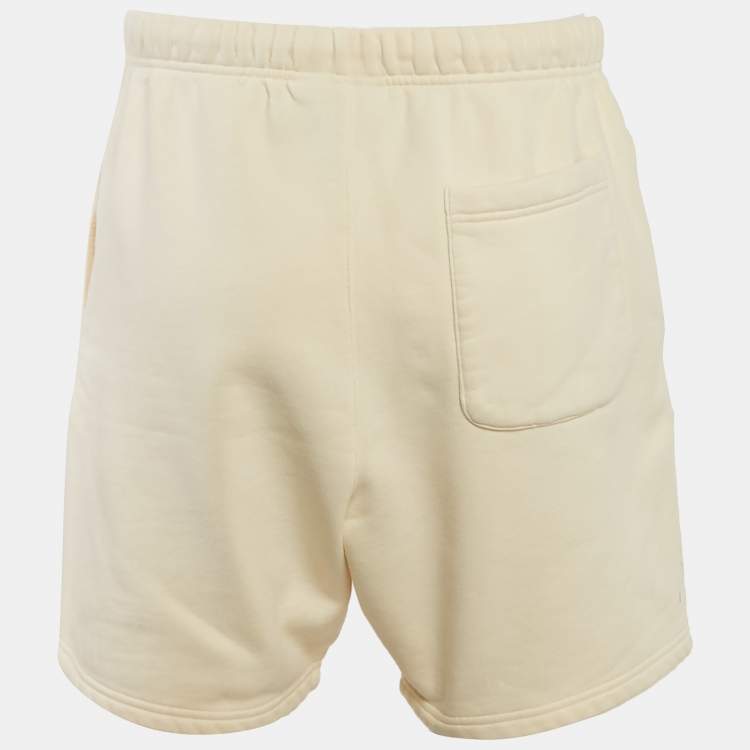 Pre Owned Essentials Fear of God Cream Cotton Fleece Shorts 