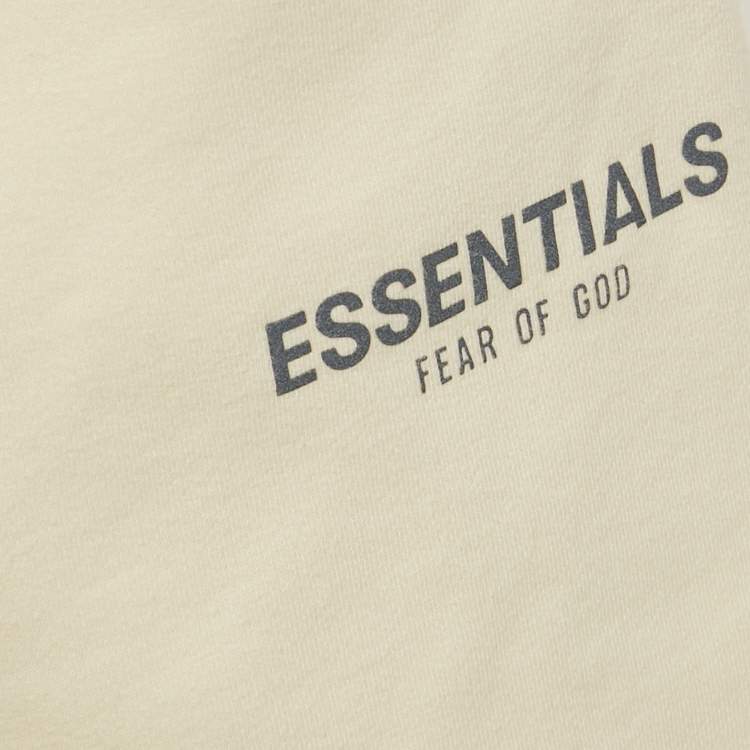 Pre Owned Essentials Fear of God Cream Cotton Fleece Shorts 