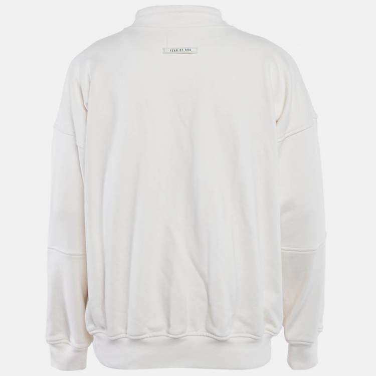 Pre Owned Fear Of God Sixth Collection Beige Cotton Mock Neck Sweatshirt S