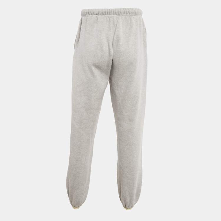 Pre Owned Essentials Fear of God Grey Logo Patch Cotton Sweatpants S