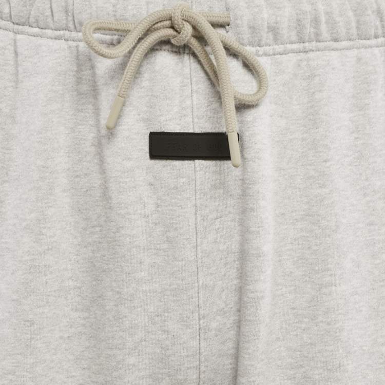 Pre Owned Essentials Fear of God Grey Logo Patch Cotton Sweatpants S