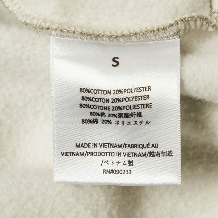 Pre Owned Essentials Fear of God Grey Logo Patch Cotton Hoodie S