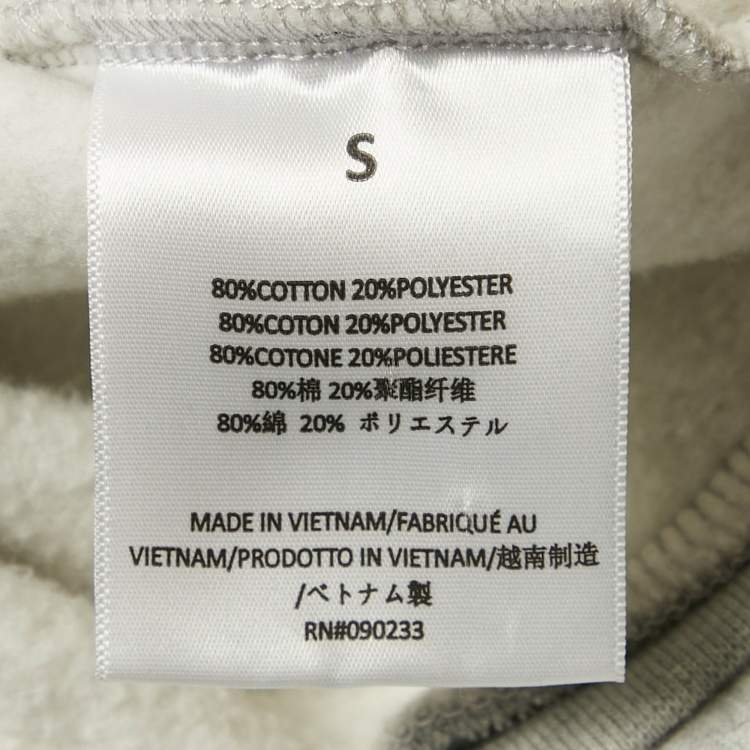 Pre Owned Essentials Fear of God Grey Logo Patch Cotton Hoodie S