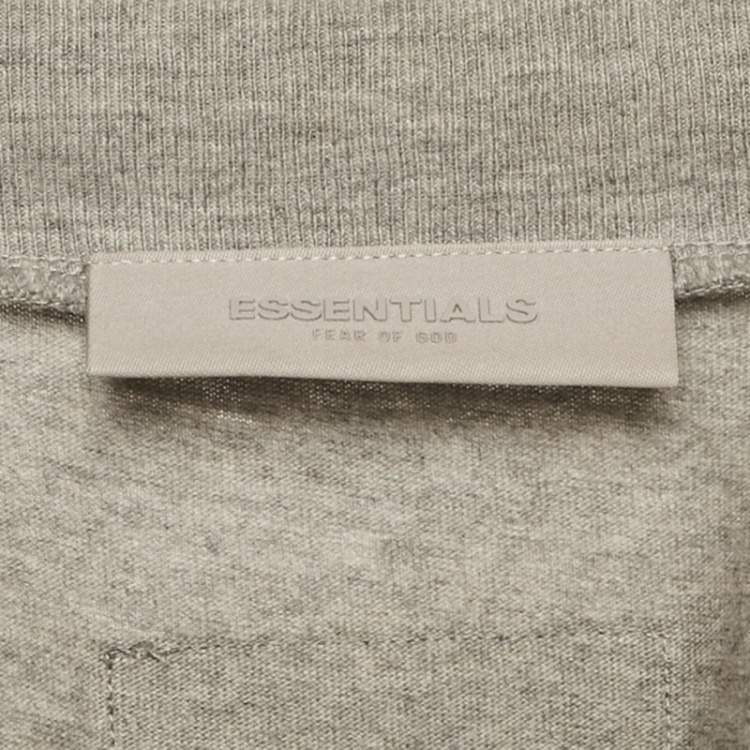 Pre Owned Fear of God Essentials Dark Grey Cotton Knit Crewneck T-Shirt XS