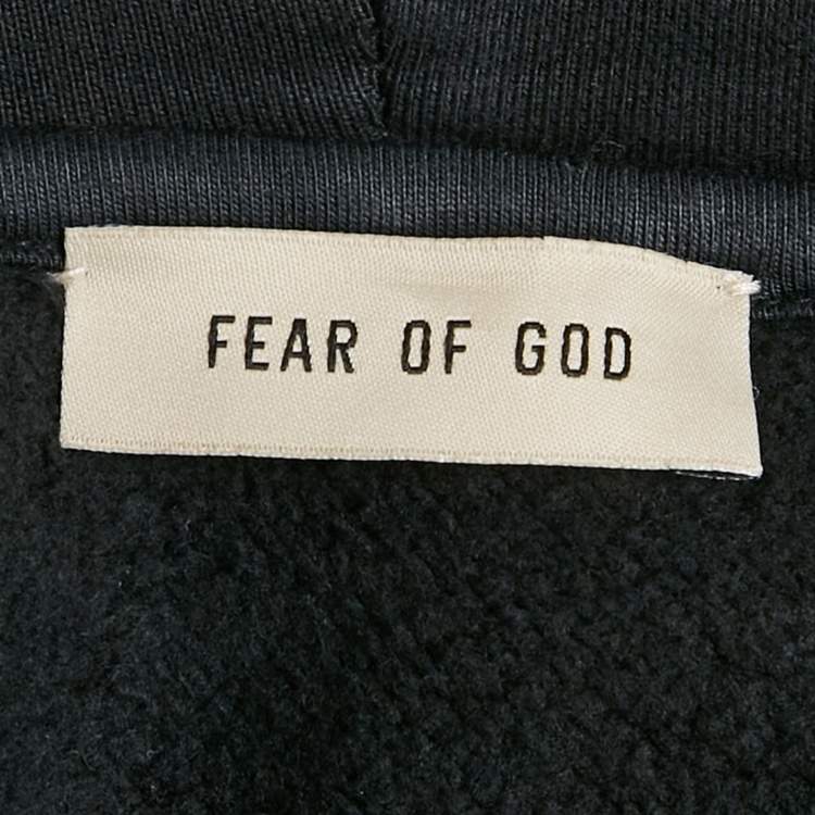 Pre Owned Fear of God Black Cotton Zip-Up Oversized Jacket M