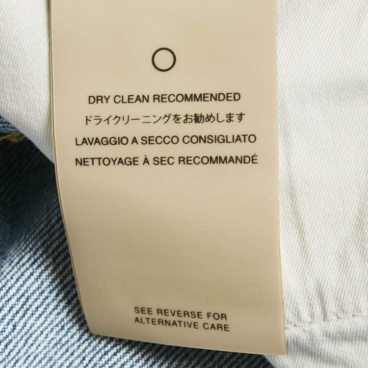 Pre Owned Fear of God Blue Denim Frayed Leg Jeans M