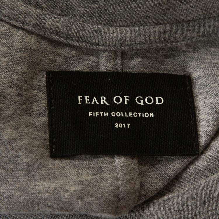 Pre Owned Fear of God Fifth Collection Grey Jersey Sleeveless T Shirt S