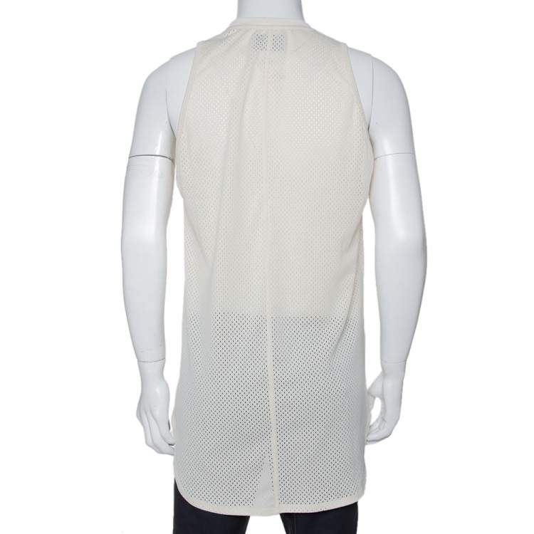 Pre Owned Fear of God Fifth Collection Cream Perforated Knit Sleeveless T Shirt S 