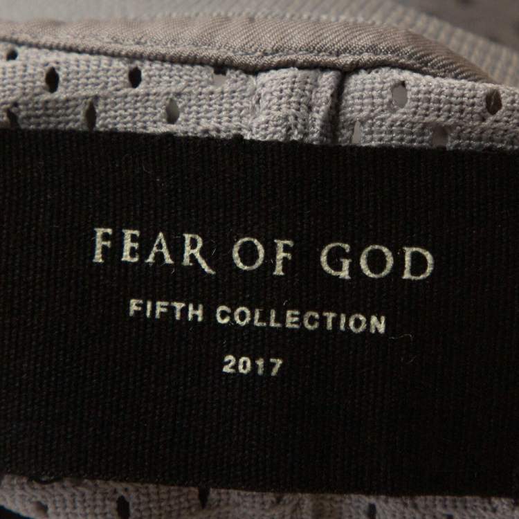 Pre Owned Fear of God Fifth Collection Grey Perforated Knit Oversized T Shirt S 
