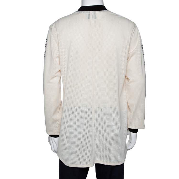 Pre Owned Fear of God Fifth Collection Cream Motocross Mesh Long Sleeve T Shirt M