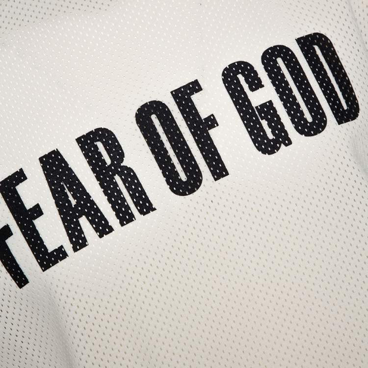 Pre Owned Fear of God Fifth Collection Cream Motocross Mesh Long Sleeve T Shirt M
