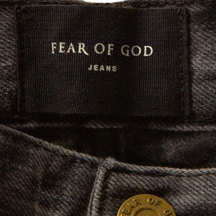 Pre Owned Fear Of God Black Holy Water Denim Slim Fit Selvedge Jeans M