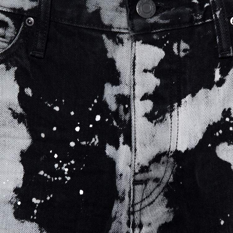 Pre Owned Fear of God X Maxfield Black Tie Dye Denim Skinny Jeans M