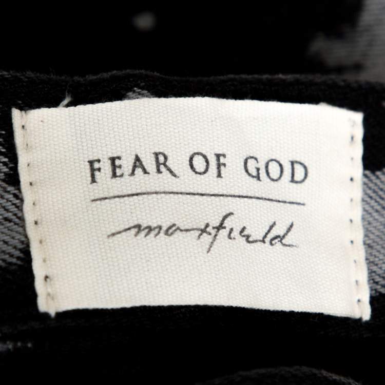 Pre Owned Fear of God X Maxfield Black Tie Dye Denim Skinny Jeans M