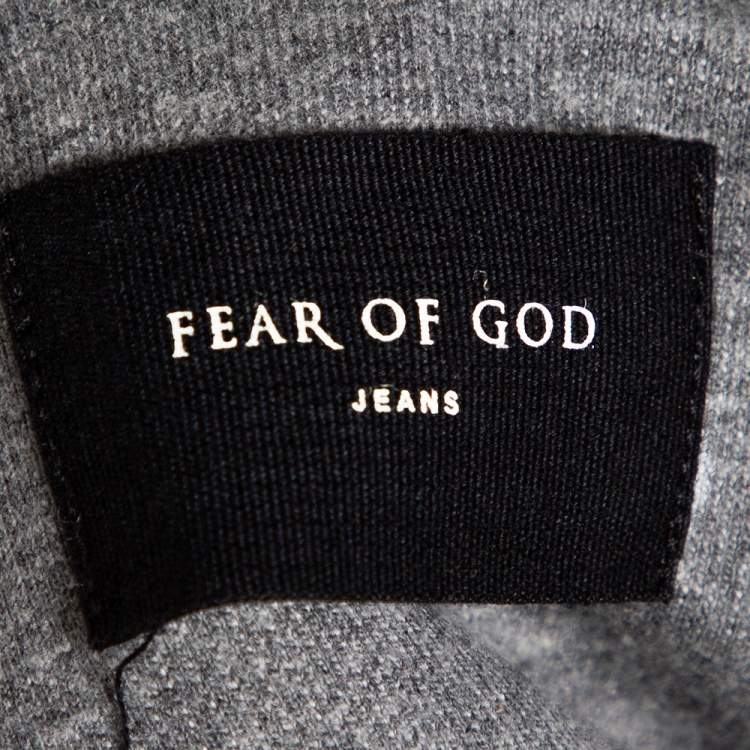 Pre Owned Fear Of God Fifth Collection Indigo Denim Hooded Trucker Jacket M