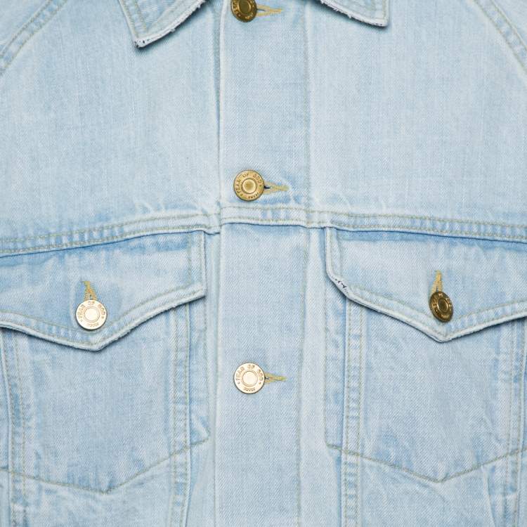 Pre Owned Fear Of God Fifth Collection Light Blue Denim Trucker Jacket M