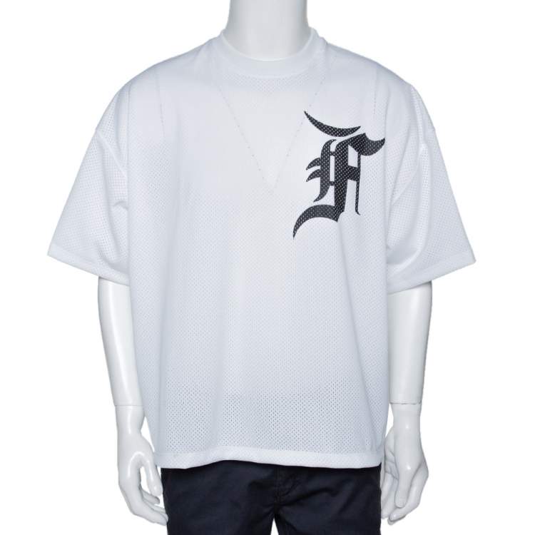 Fear of God Fifth Collection White Mesh Baseball T-Shirt S Fear of God |  The Luxury Closet