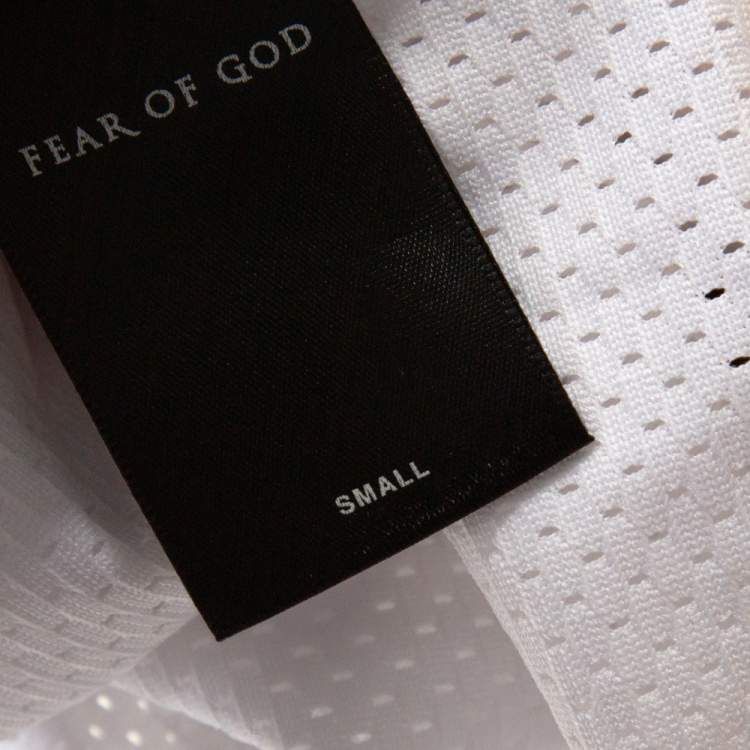 Pre Owned Fear of God Fifth Collection White Mesh Baseball T-Shirt S