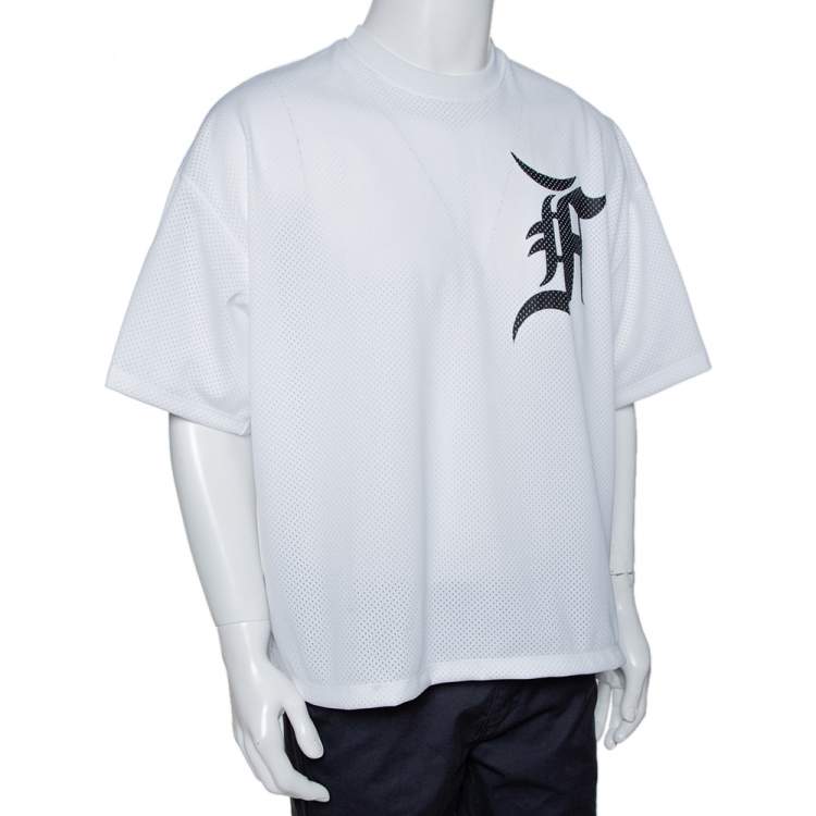 Fear of God Fifth Collection White Mesh Baseball T-Shirt S Fear of ...