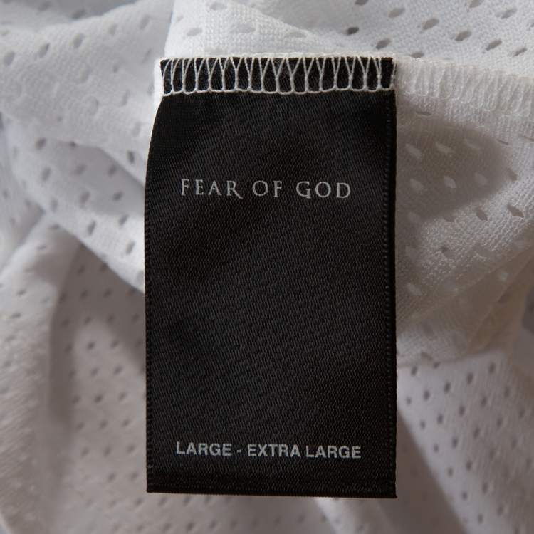 Fear of God Fifth Collection White Manuel Mesh Football Jersey XL 