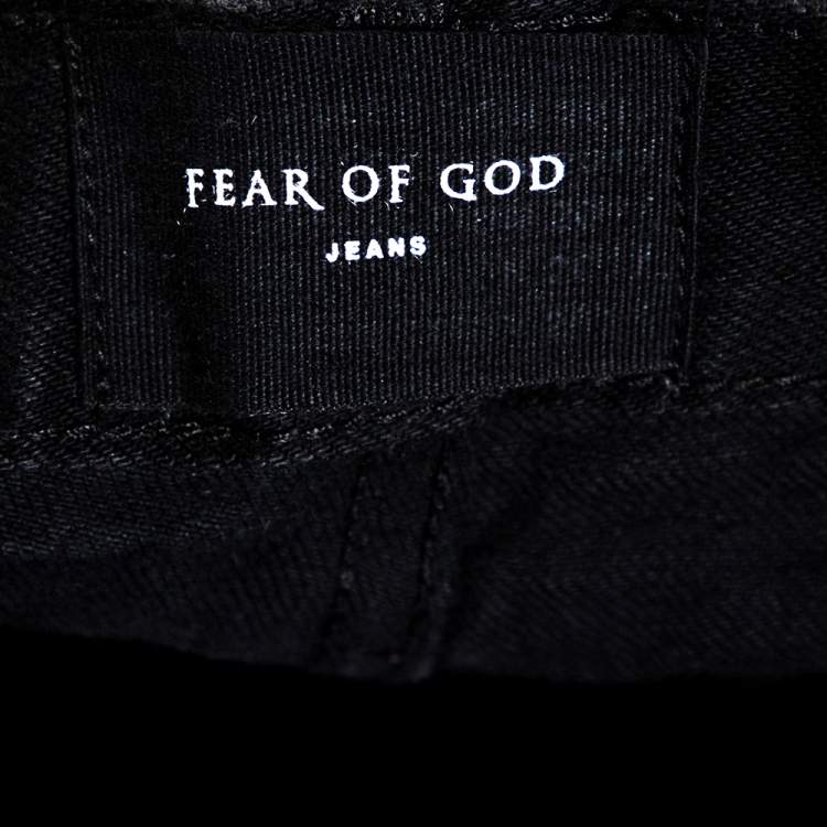Pre Owned Fear of God Fifth Collection Black Denim Selvedge Painters Jeans M