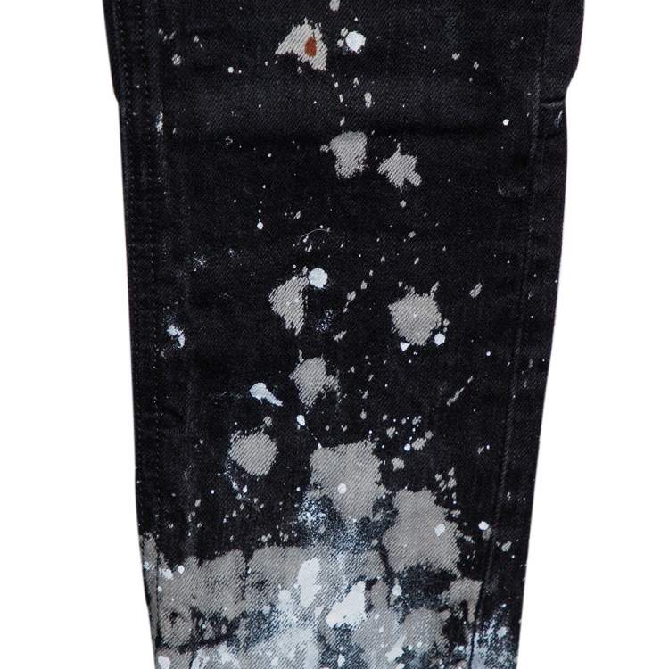 Pre Owned Fear of God Black Denim Zip Detail Painters Selvedge Jeans S