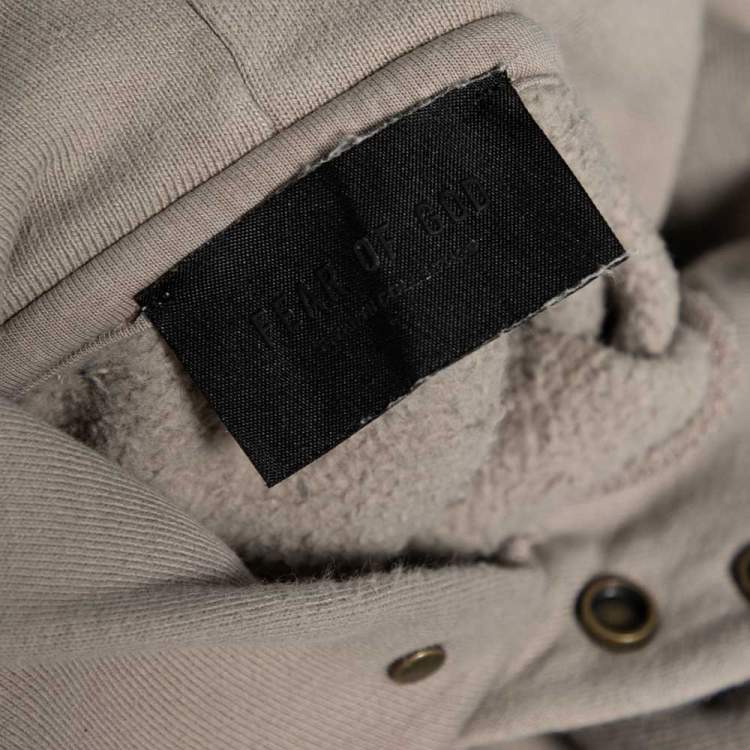 Pre Owned Fear of God Seventh Collection Beige Cotton FG Vintage Hoodie M