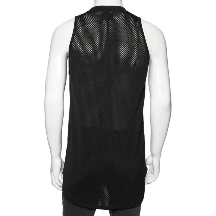 Pre Owned Fear of God Black Perforated Knit Sleeveless T-Shirt S