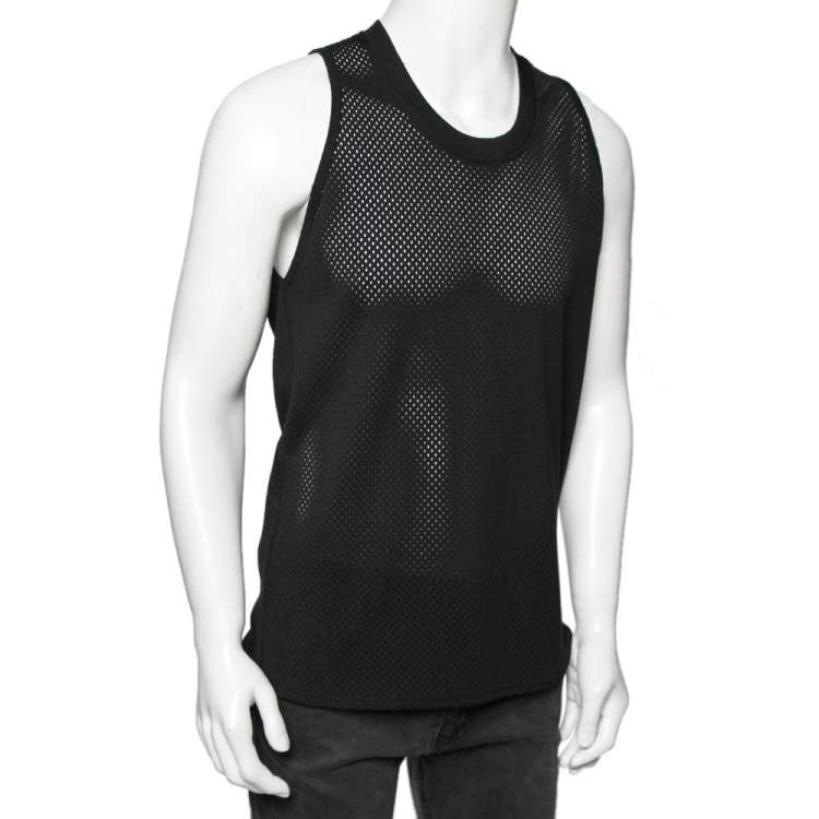 Pre Owned Fear of God Black Perforated Knit Sleeveless T-Shirt S