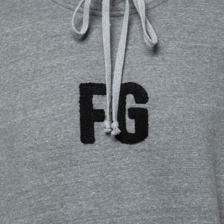 Pre Owned Fear of God Sixth Collection Grey Cotton FG Embroidered Sweatshirt XL