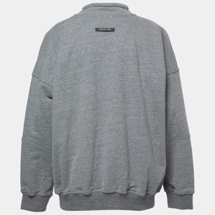 Fear of God Sixth Collection Grey Cotton FG Embroidered Sweatshirt