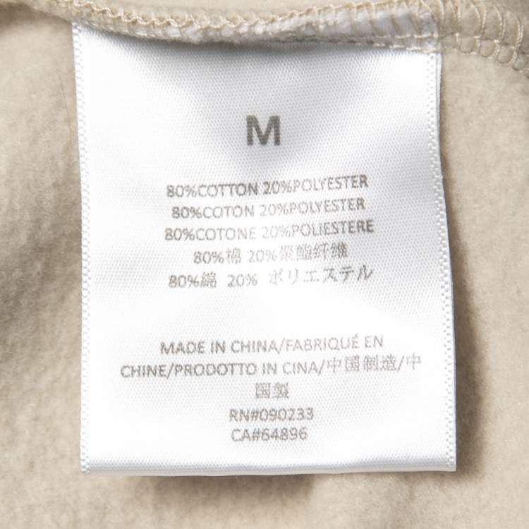 Pre Owned Fear of God Cream Cotton Jersey Hooded Sweatshirt M