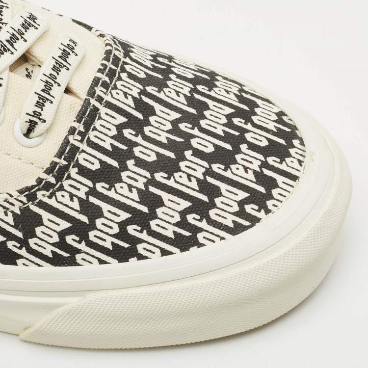 Pre Owned Fear of God x Vans White/Black Canvas Era 95 DX Sneakers Size 42