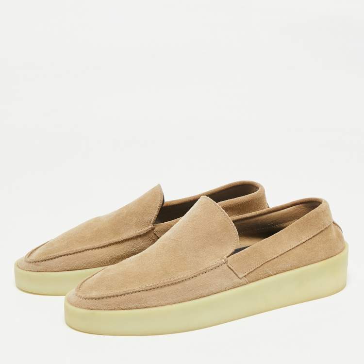 Pre Owned Fear of God Beige Suede Slip On Loafers Size 41