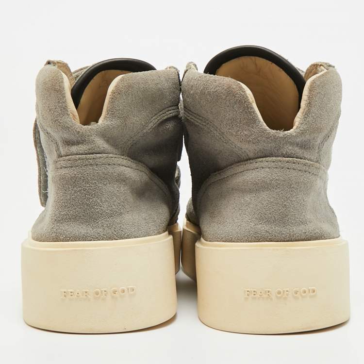 Pre Owned Fear of God Grey Suede Skate High Top Sneakers Size 43