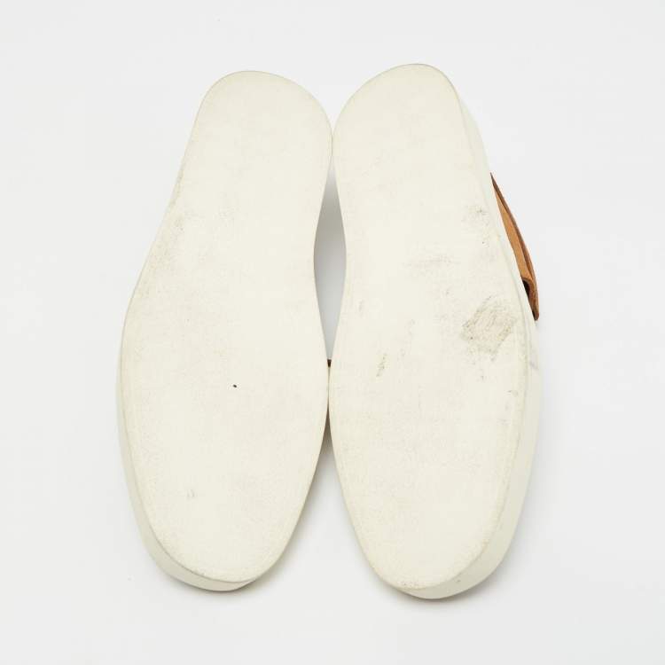 Pre Owned Fear of God Brown Suede Lace Up Runner Low Top Sneakers Size 41