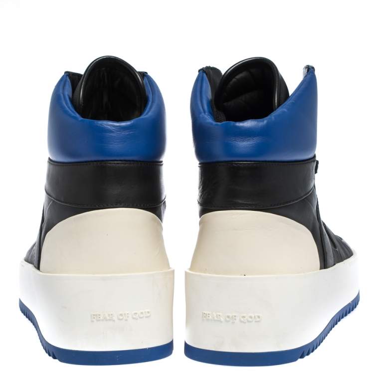 Pre Owned Fear Of God Tri Color Leather Basketball High Top Sneakers Size 41