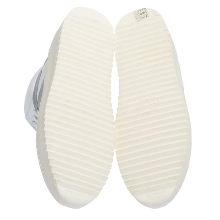 Pre Owned Fear Of God White/Grey Leather Basketball High Top Sneakers Size 41