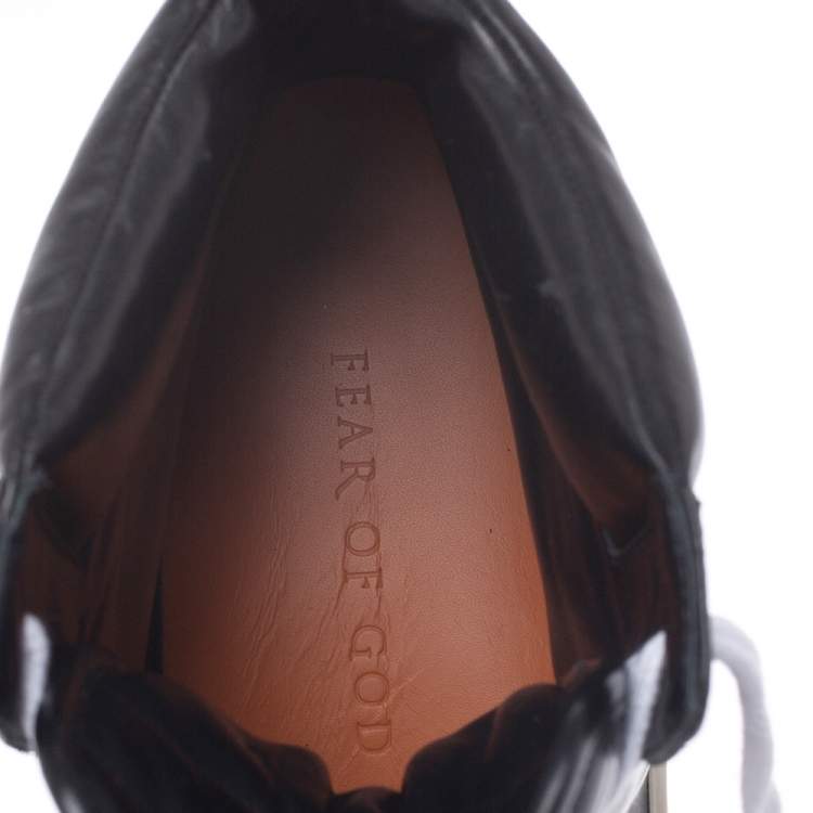 Pre Owned Fear Of God Black/White Leather Basketball High Top Sneakers Size 40