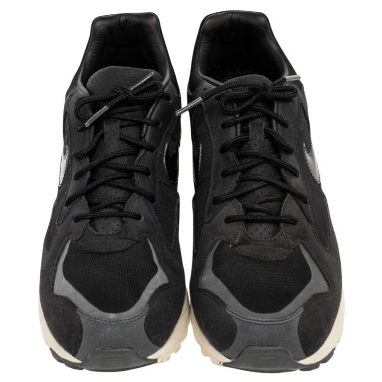 Pre Owned Nike Air Max X Fear of God Black Mesh And Leather Skylon-2 Sneakers Size 44