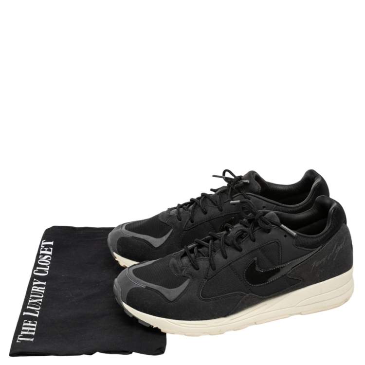 Pre Owned Nike Air Max X Fear of God Black Mesh And Leather Skylon-2 Sneakers Size 44