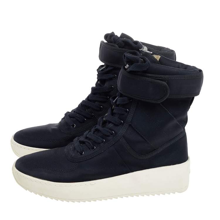 Pre Owned Fear Of God Black Neoprene Military High Top Sneakers Size 43