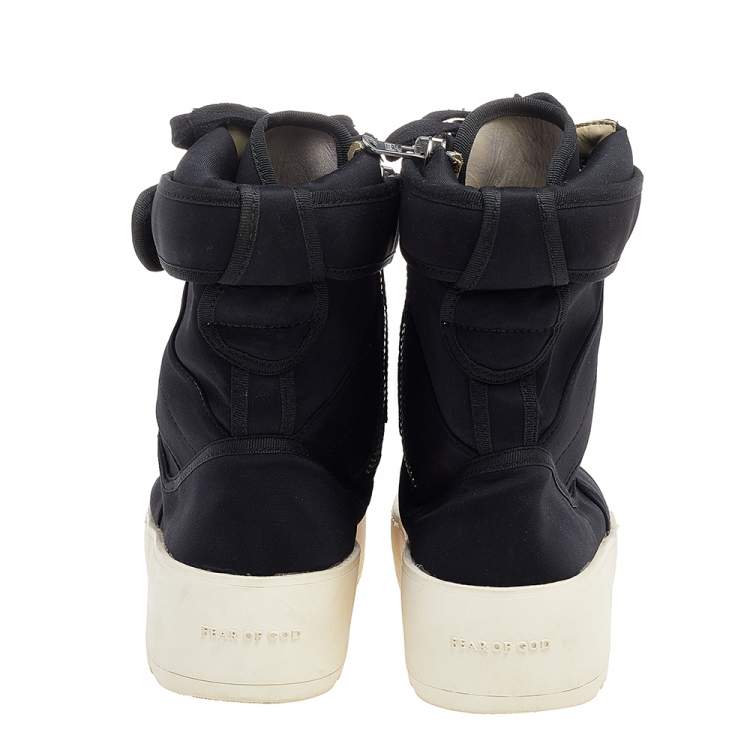 Pre Owned Fear Of God Black Neoprene Military High Top Sneakers Size 43