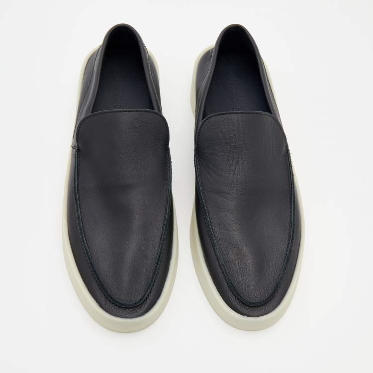 Pre Owned Fear of God Black Leather Slip On Sneakers Size 44