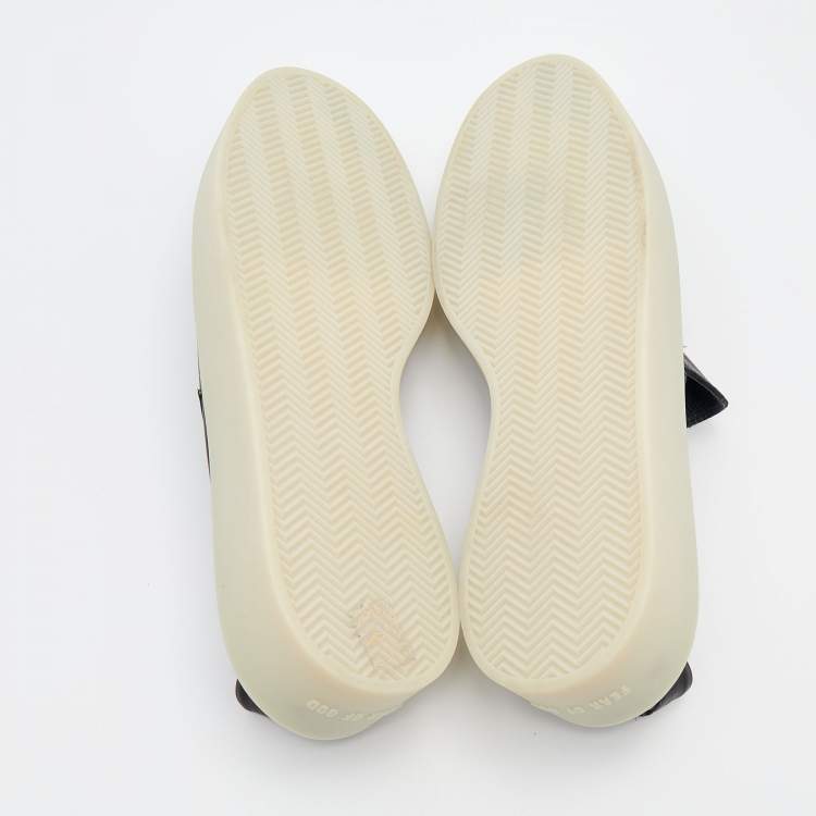 Pre Owned Fear of God Black Leather Slip On Sneakers Size 44
