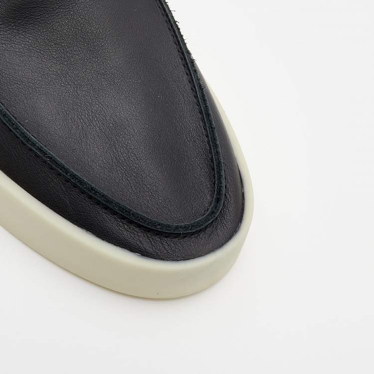 Pre Owned Fear of God Black Leather Slip On Sneakers Size 44