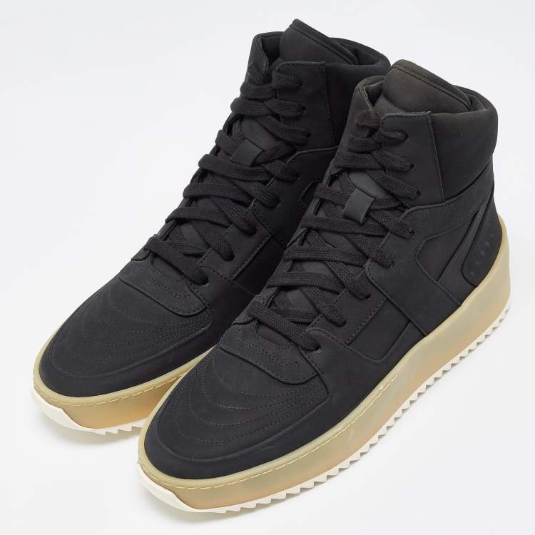 Pre Owned Fear of God Black Nubuck High Top Sneakers Size 41