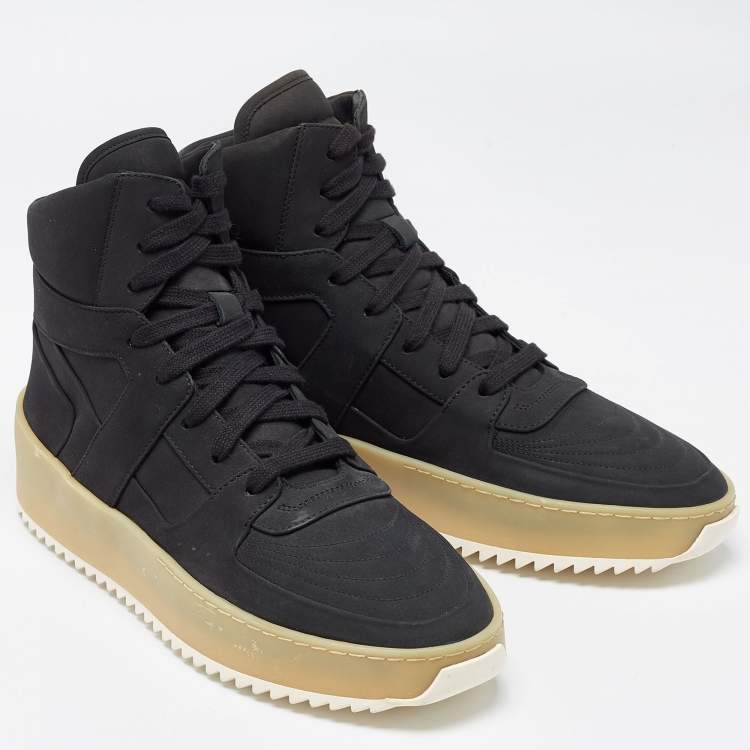 Pre Owned Fear of God Black Nubuck High Top Sneakers Size 41