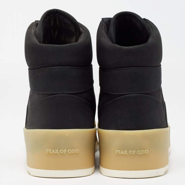 Pre Owned Fear of God Black Nubuck High Top Sneakers Size 41