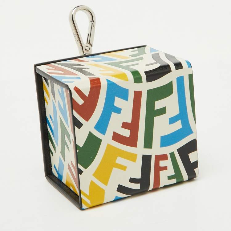 Pre Owned Fendi x Sarah Coleman Multicolor Leather Logo Key Chain